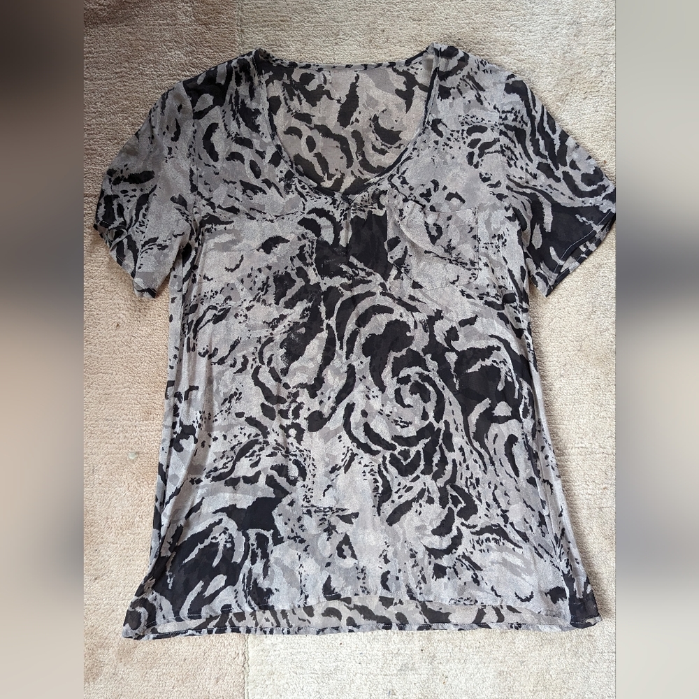 *YARD SALE!* Silk Abstract Print Blouse